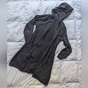 Hooded cotton cardigan